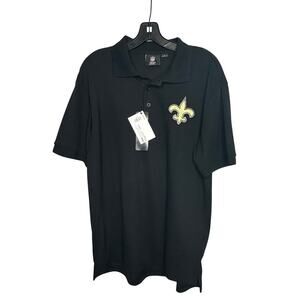 FOCO NFL New Orleans Saints Football Short Sleeve Polo Shirt New Size Large